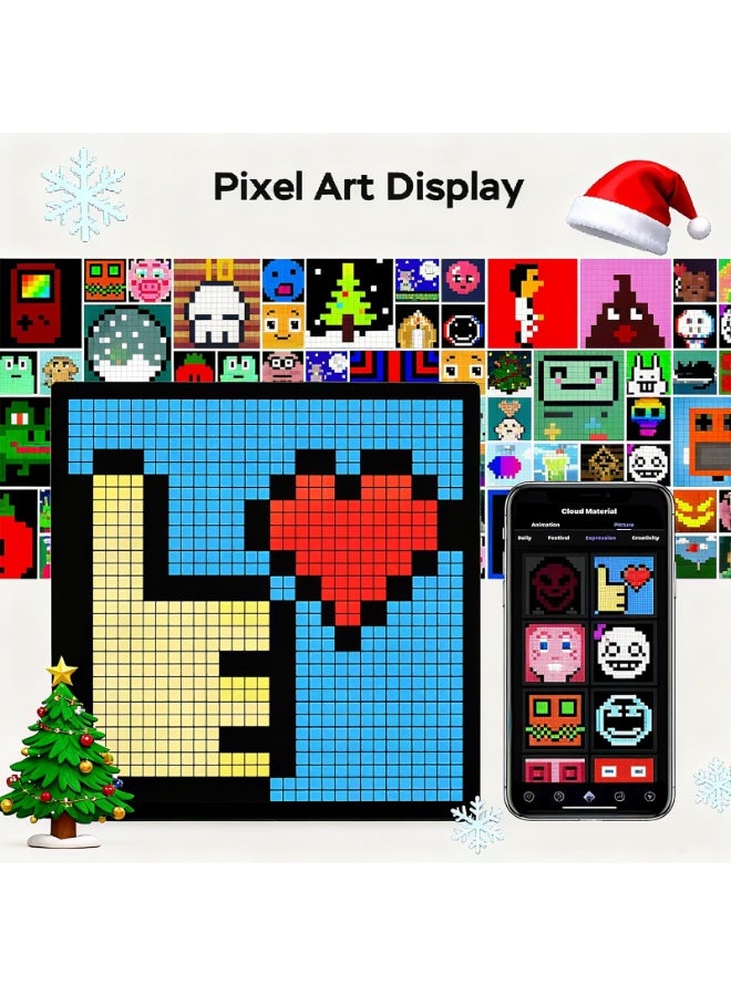 KISSUN LED Pixel Display, 32x32 Programmable Pixel Art Display with APP Control for Kids Boys Girls, Creative Animations,Fun Text and Digital Clock, Gaming Accessories for Desk/Wall Room Decor - Image 5